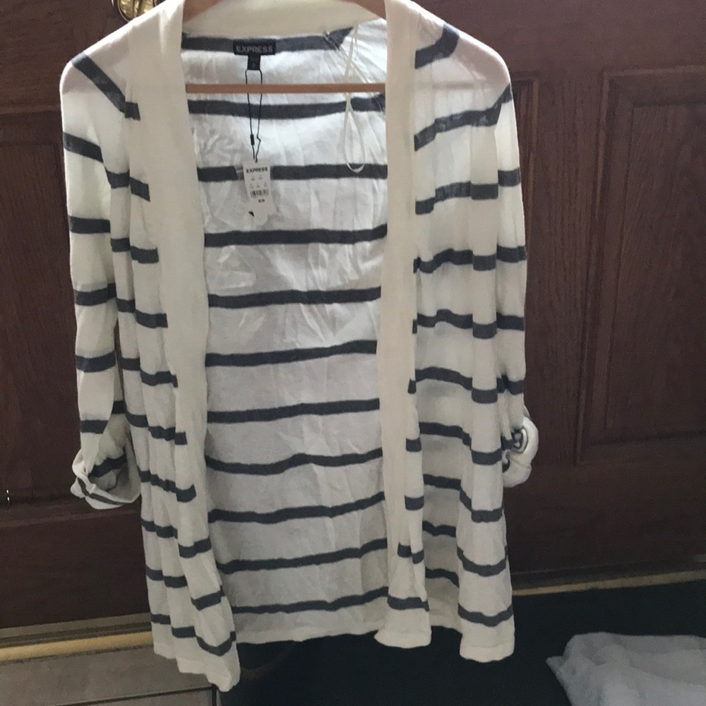 Express striped lightweight cardigan M